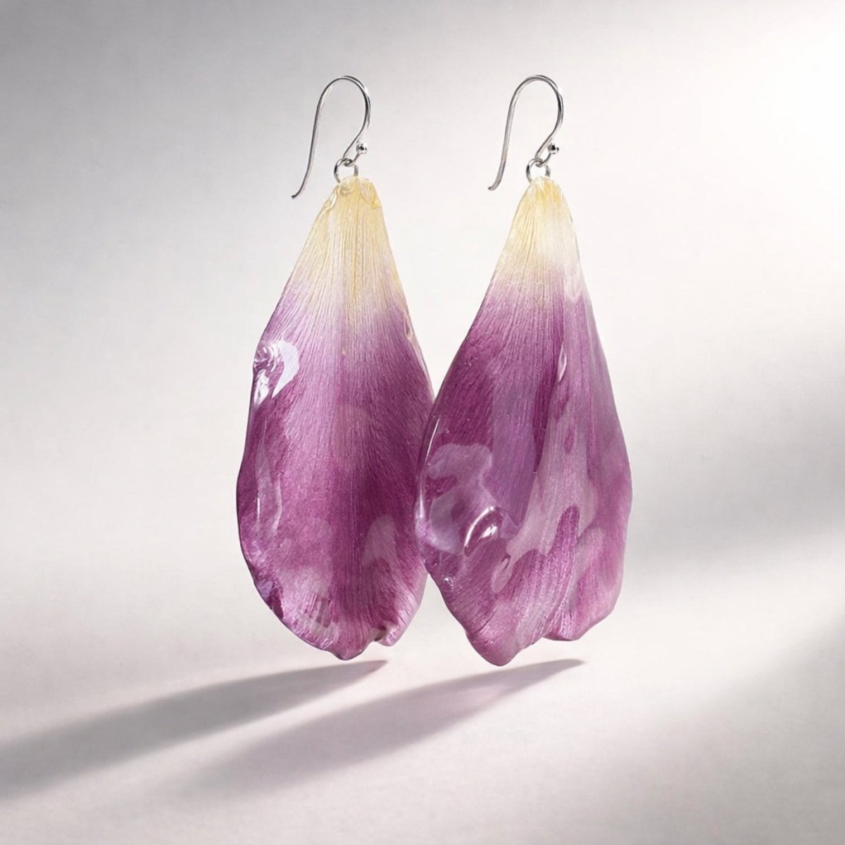 TULIPAN øredobber - ekte tørkede kronblader, sølv - Øredobber KNASK