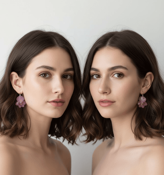 TVILLINGBLOMST øredobber, 925 sølv ørekroker - Øredobber KNASK