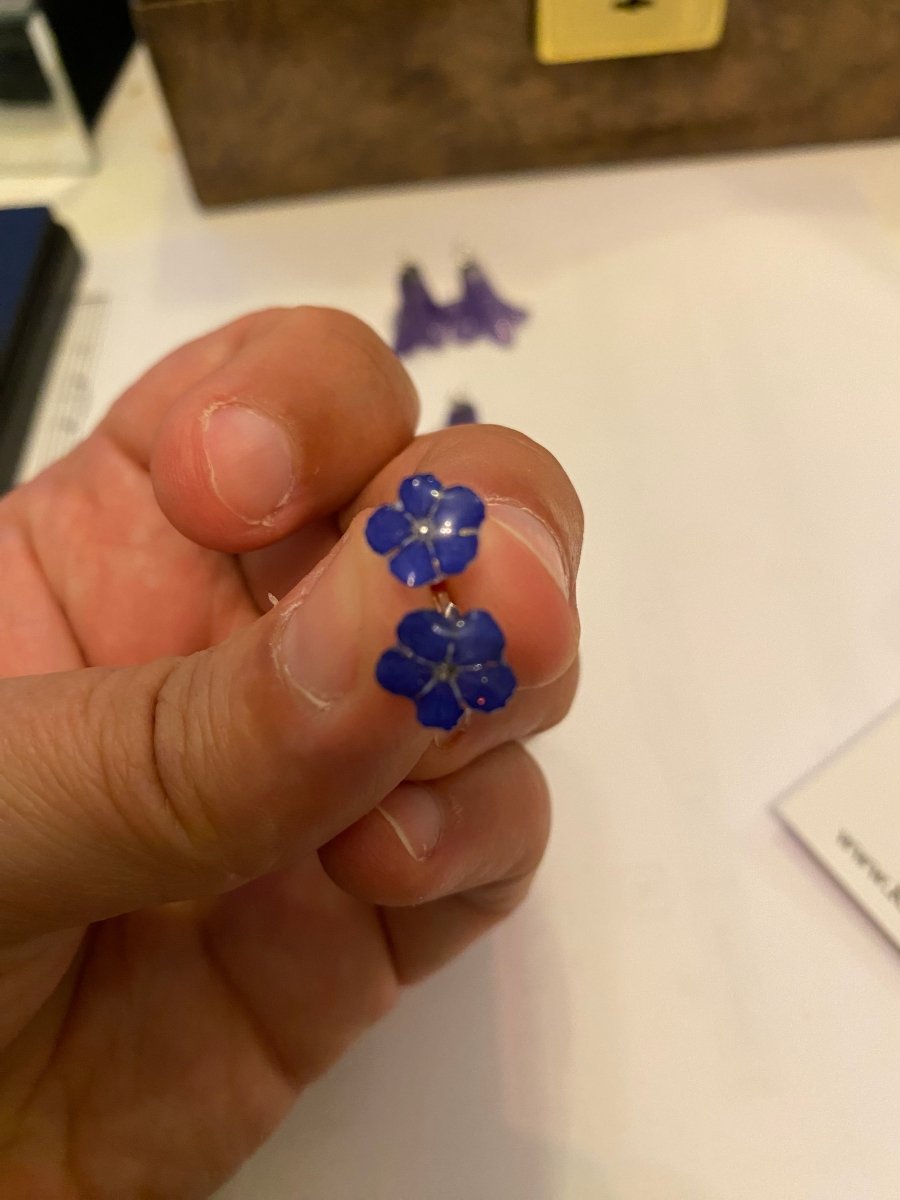 VÅRKJÆRMINNE øredobber, ekte tørkede blomster - Øredobber KNASK