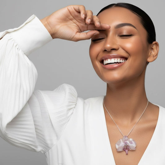 VENUS ORKIDÉ smykke - ekte tørket blomst - sølv - Smykke KNASK