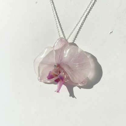 VENUS ORKIDÉ smykke - ekte tørket blomst - sølv - Smykke KNASK