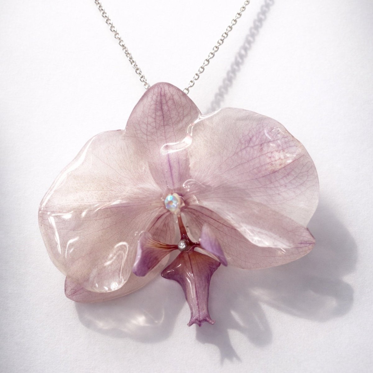 VENUS ORKIDÉ smykke - ekte tørket blomst - sølv - Smykke KNASK