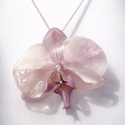 VENUS ORKIDÉ smykke - ekte tørket blomst - sølv - Smykke KNASK