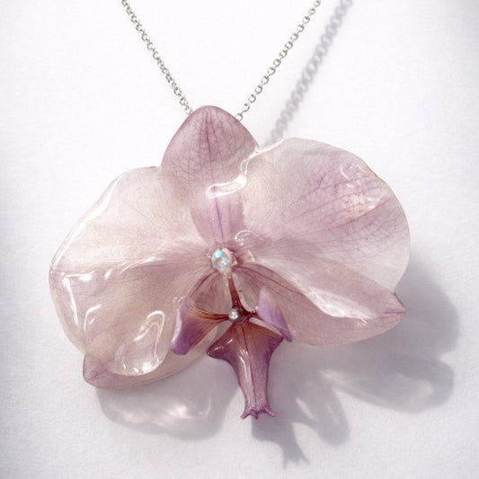 VENUS ORKIDÉ smykke - ekte tørket blomst - sølv - Smykke KNASK
