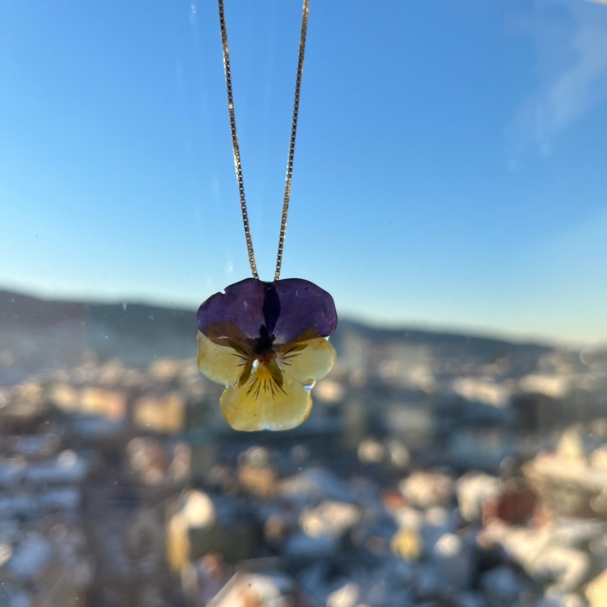 VILLA FIOL smykke - ekte tørket stemorsblomst - Smykke KNASK