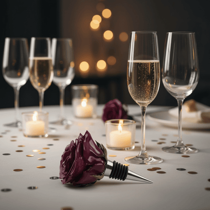 VINRØD ROSE vinstopper, ekte 3D - tørket blomst - Interiør KNASK