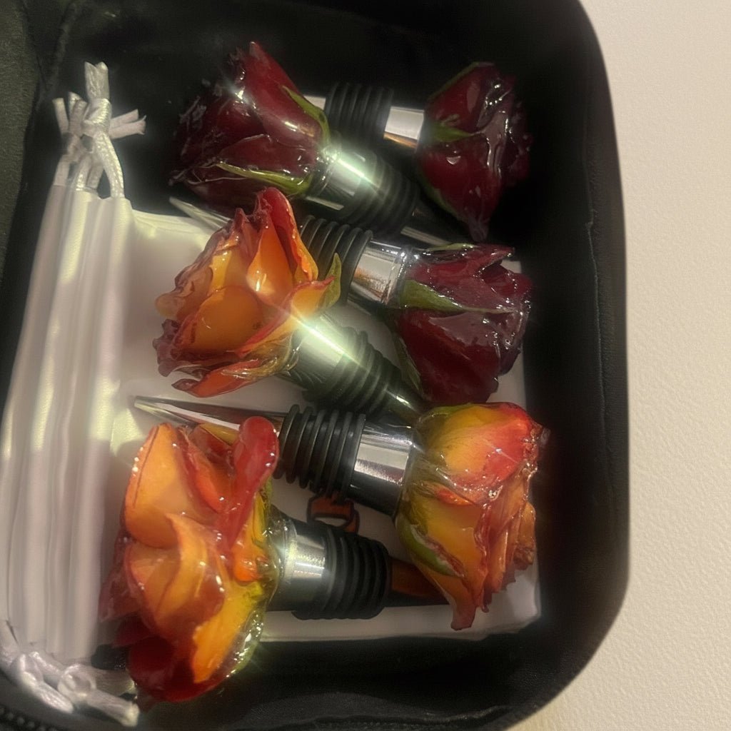 VINRØD ROSE vinstopper, ekte 3D - tørket blomst - Interiør KNASK