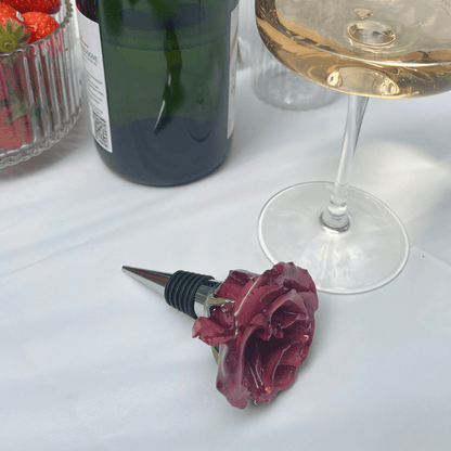 VINRØD ROSE vinstopper - ekte tørket blomst - Interiør KNASK
