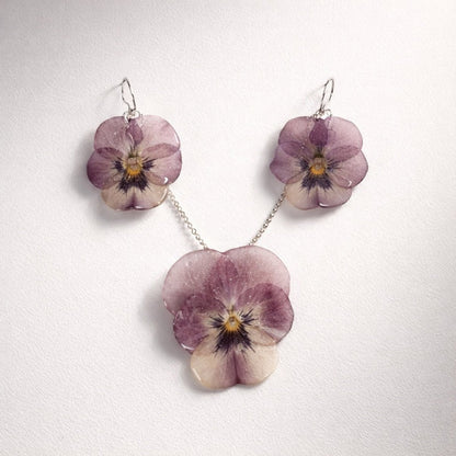 VIOLETTA fiol gavesett - ekte blomster, sølv, personlig gaveeske - Gavesett KNASK