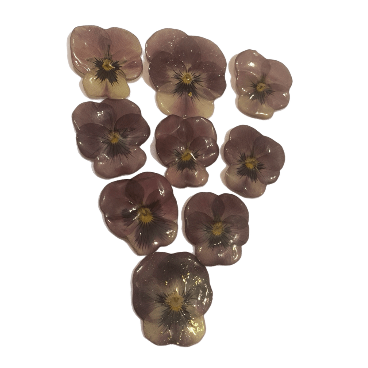 VIOLETTA FIOL smykke - ekte stemorsblomst, Viola tricolor - Blomstersmykke KNASK