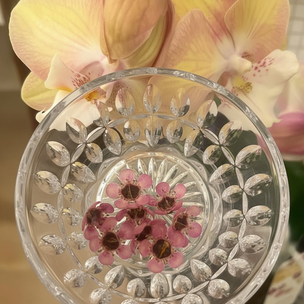 VOKSBLOMST øredobber, ekte 3D - tørkede blomster, 925 sølv øresrift - Øredobber KNASK