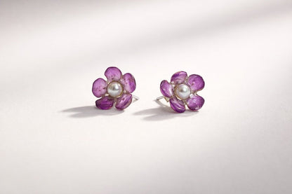 VOKSBLOMST øredobber - ekte tørkede blomster, ørestift med lås - Øredobber KNASK